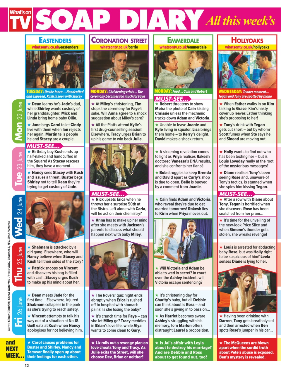 What's on TV Preview Pages