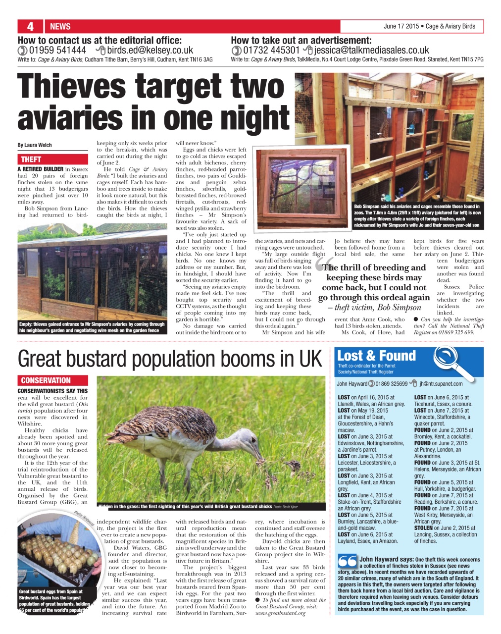 Cage & Aviary Birds Preview Pages