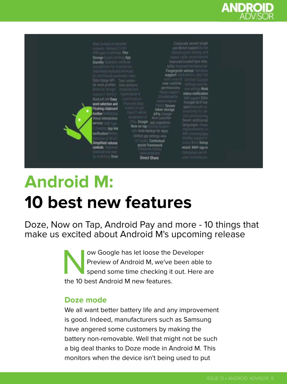 Android Advisor Preview Pages