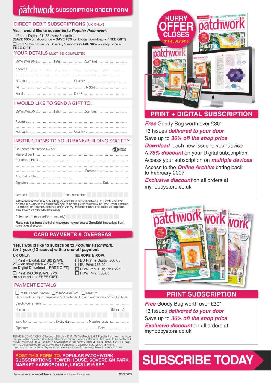 Popular Patchwork Magazine Preview Pages