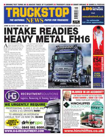 Truckstop News issue No. 345 Intake Readies Heavy Metal FH16