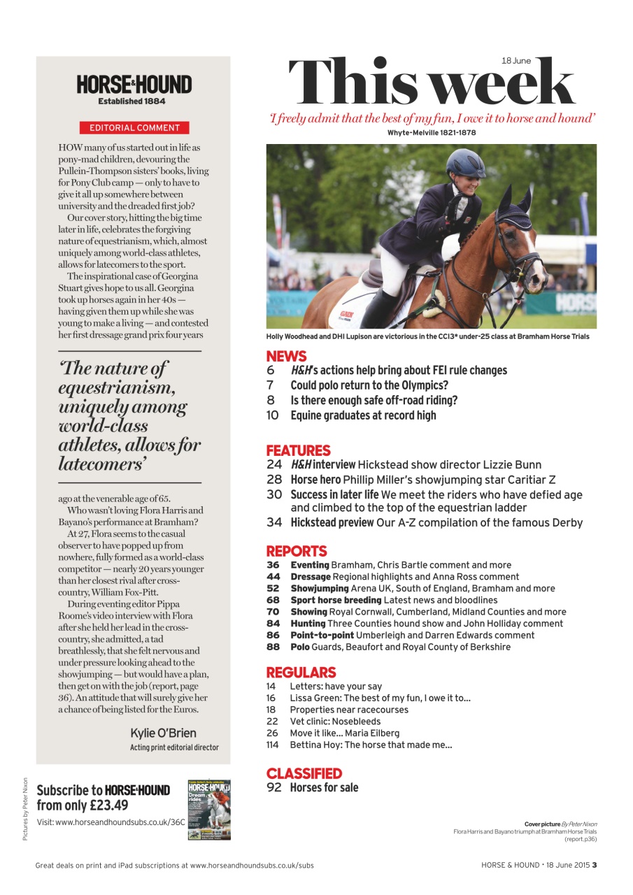 Horse & Hound Preview Pages