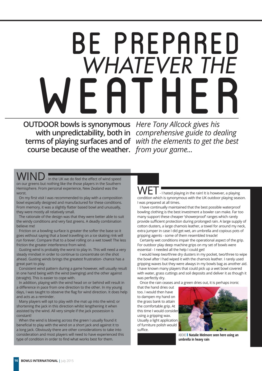 Bowls International Preview Pages
