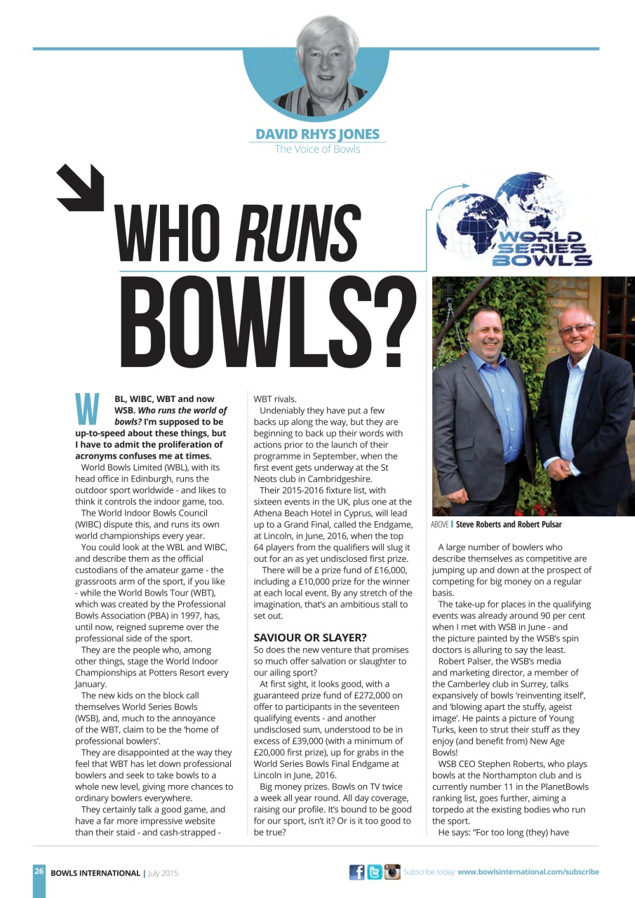 Bowls International Preview Pages