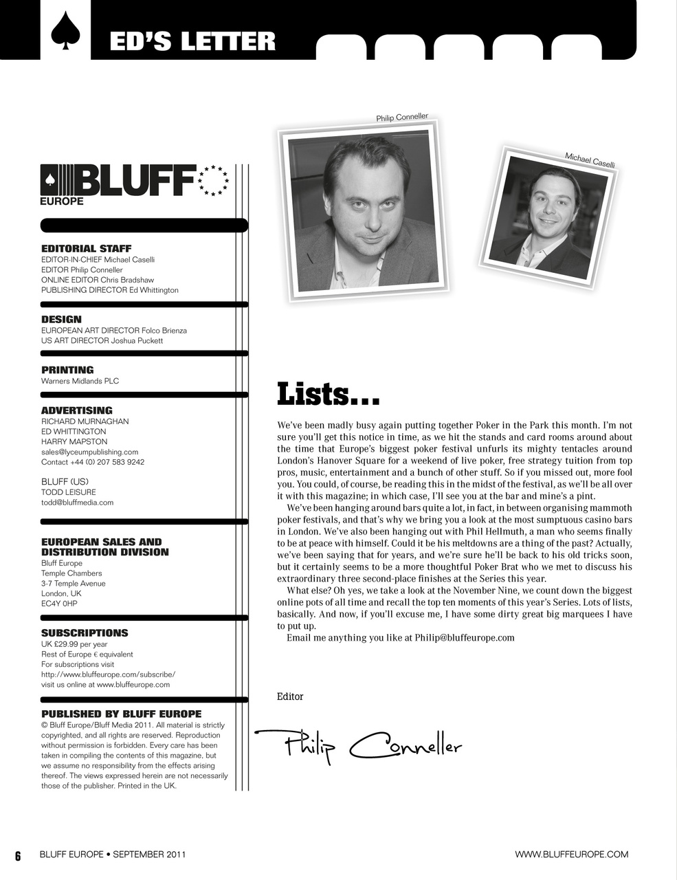Bluff Europe Preview Pages