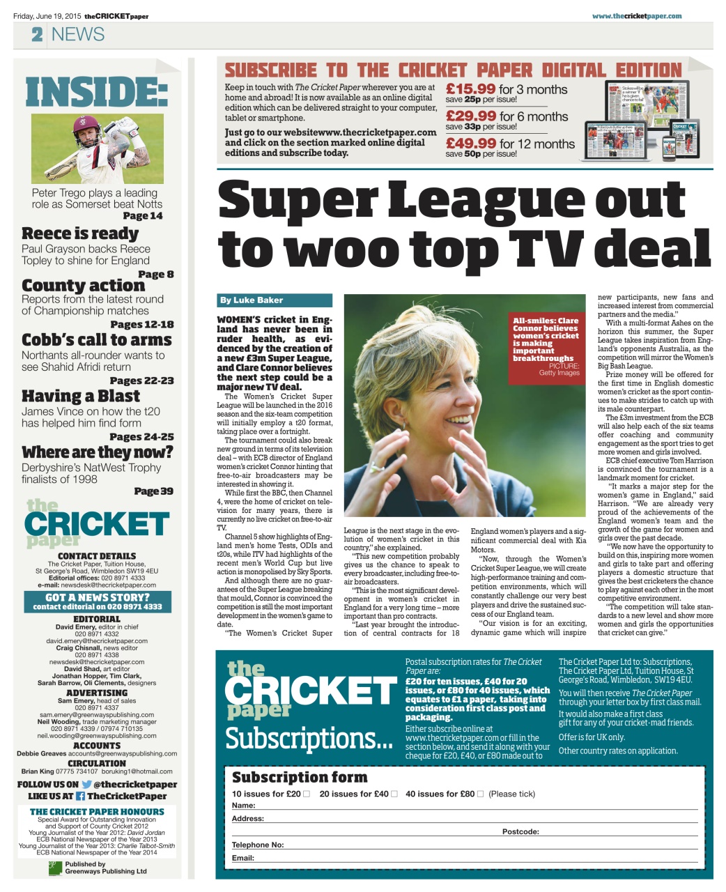 The Cricket Paper Preview Pages