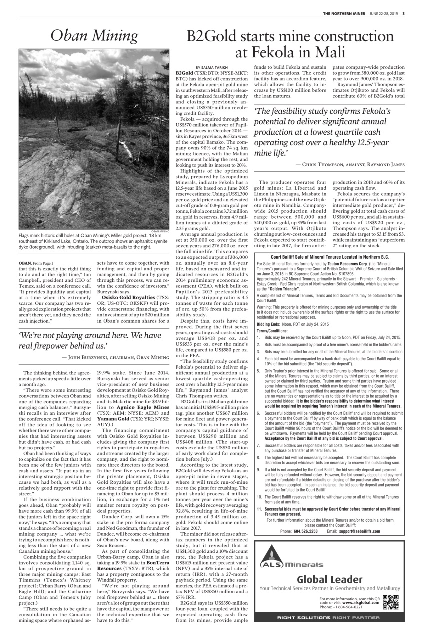 The Northern Miner Preview Pages