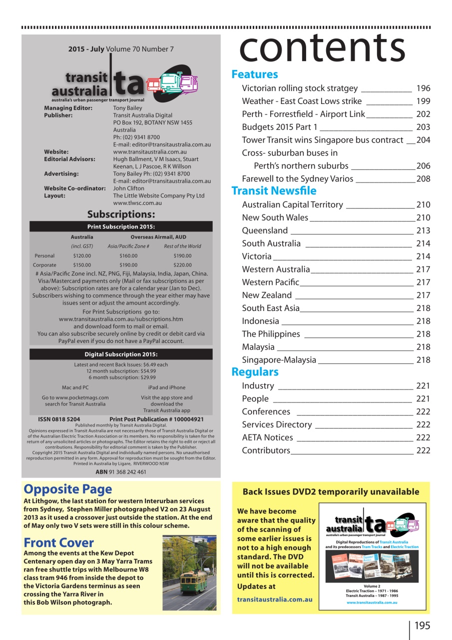 Transit Australia Preview Pages