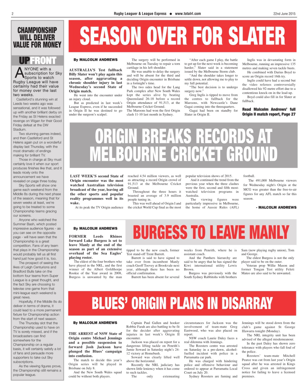 League Express Preview Pages