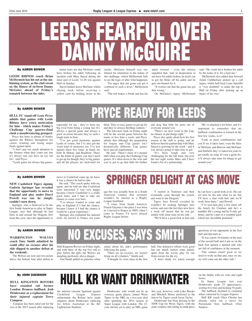 League Express Preview Pages