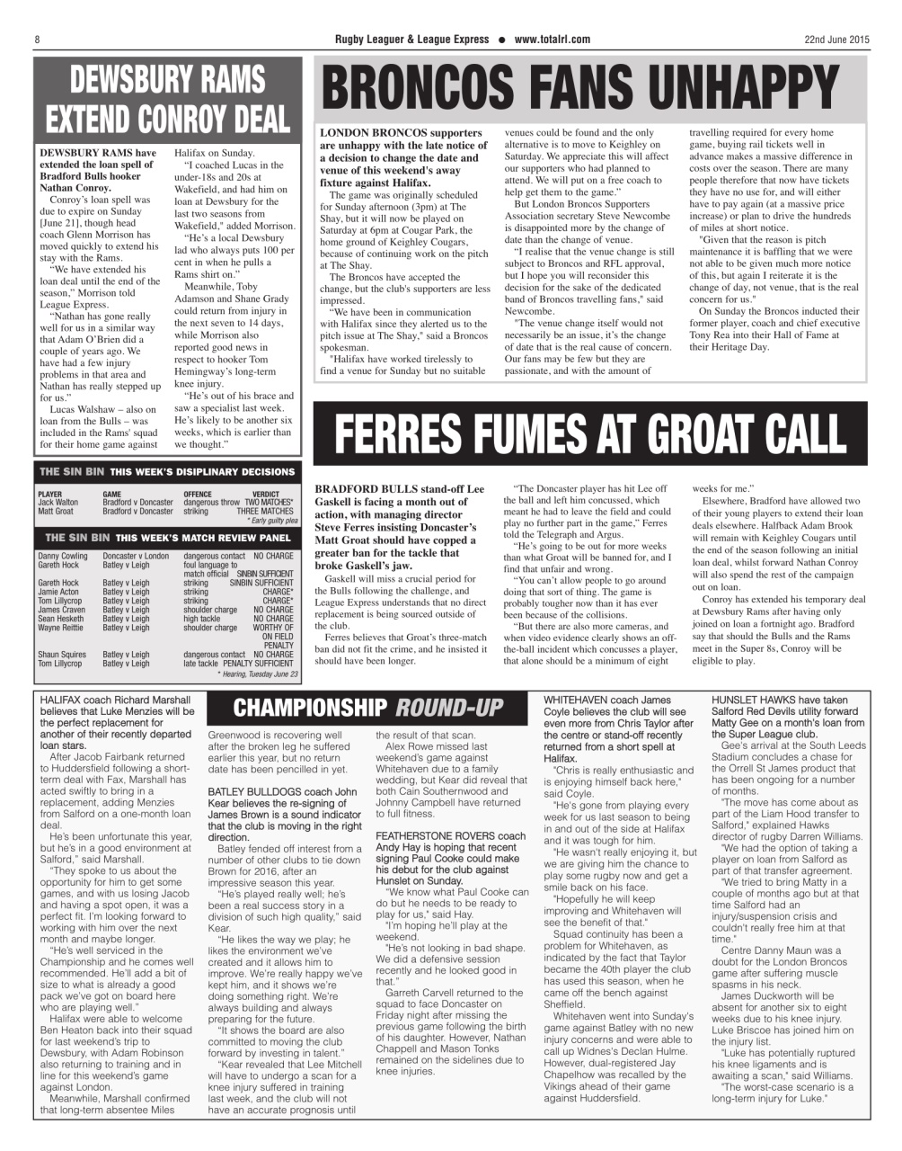 League Express Preview Pages