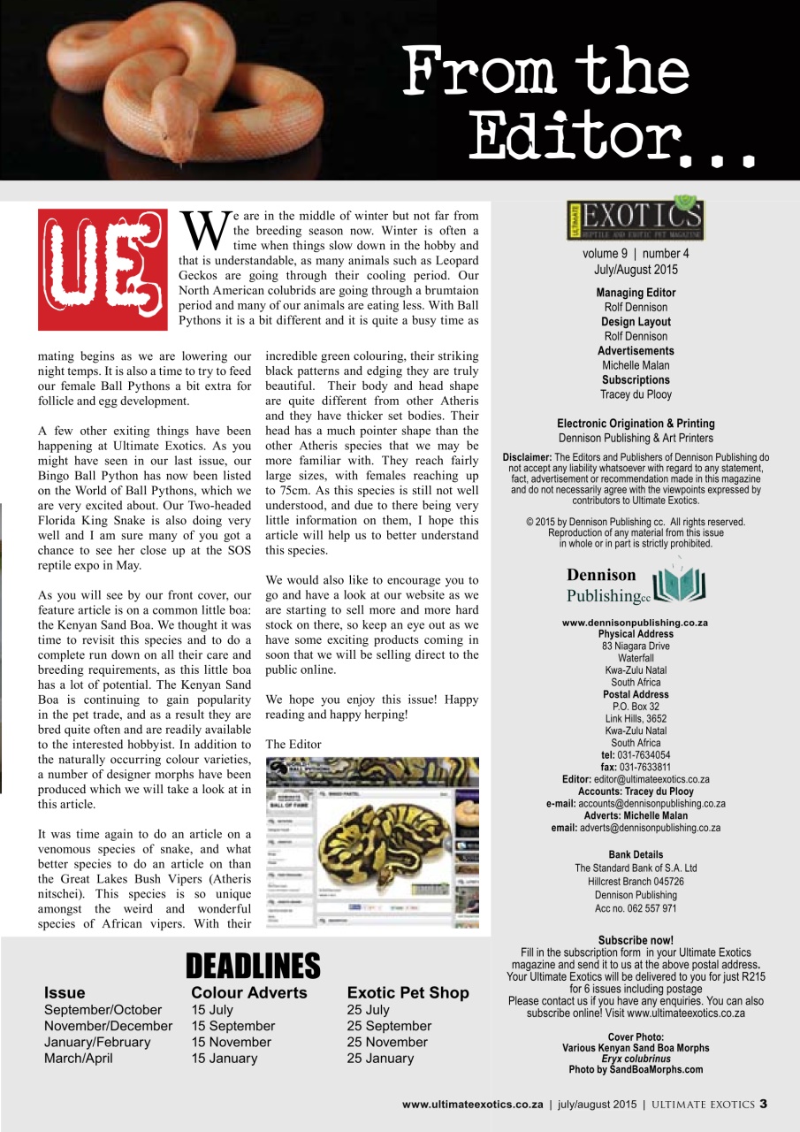 Ultimate Exotics Preview Pages