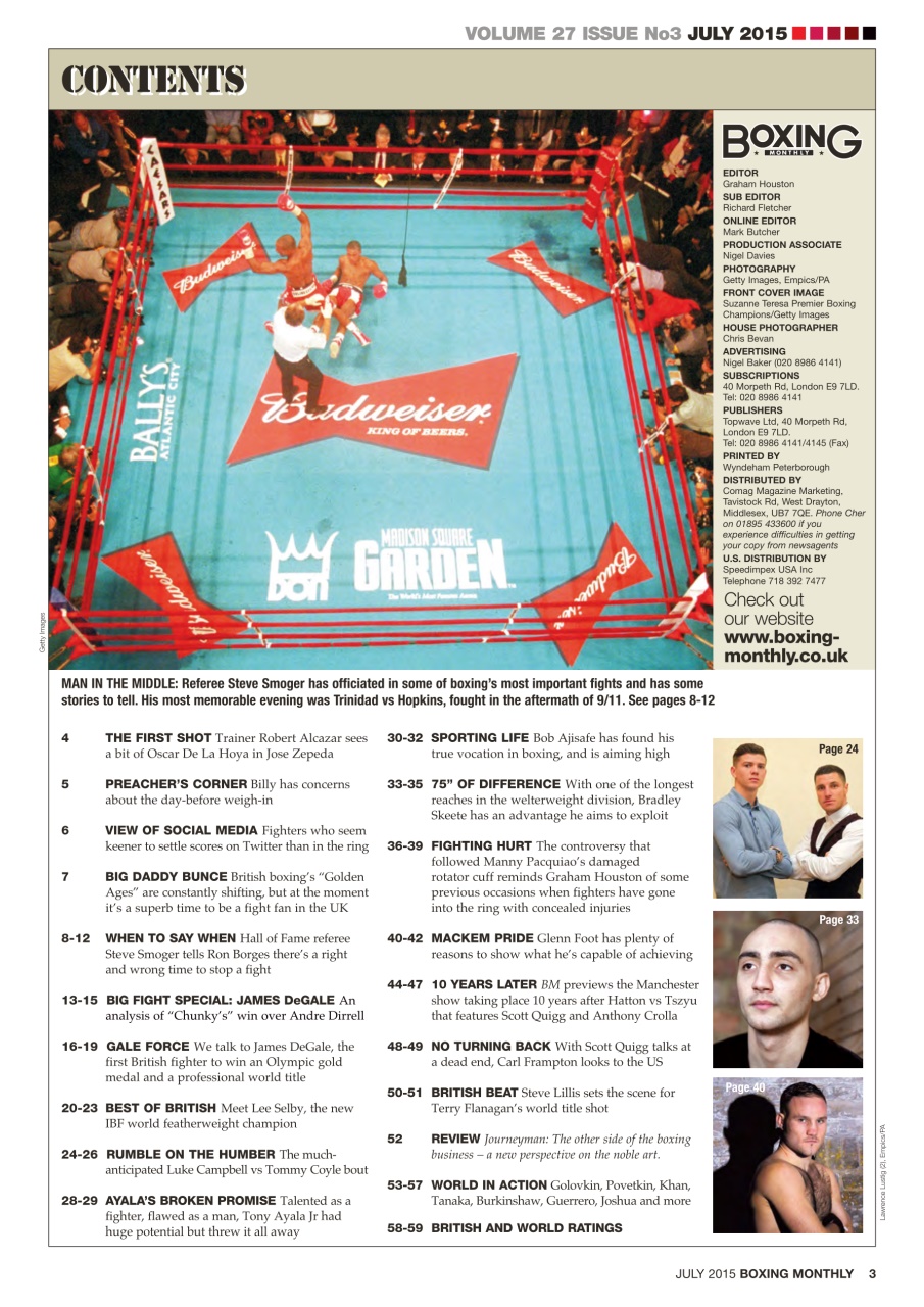 Boxing Monthly Preview Pages