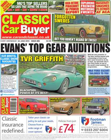 Classic Car Buyer issue No. 284 Evans' Top Gear Auditions