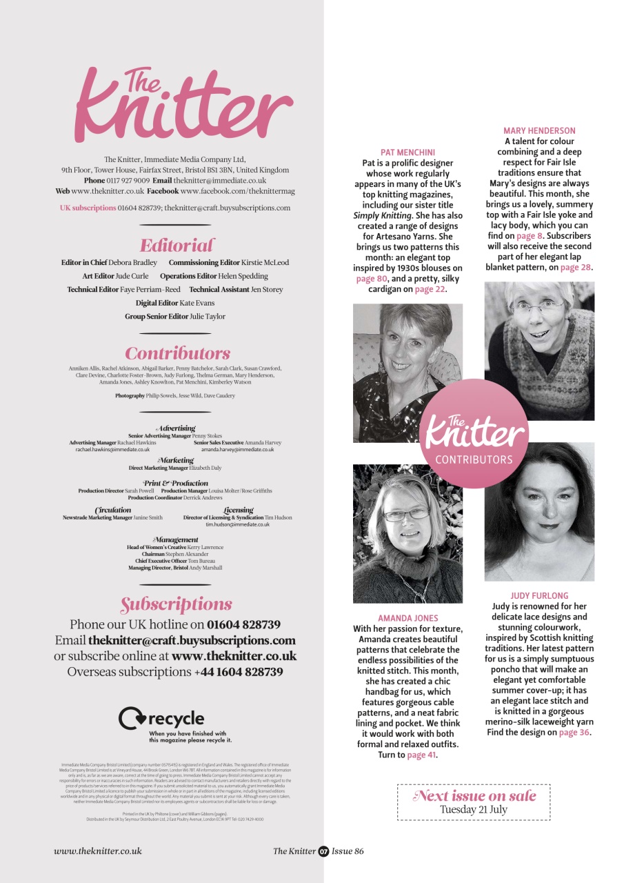 The Knitter Preview Pages