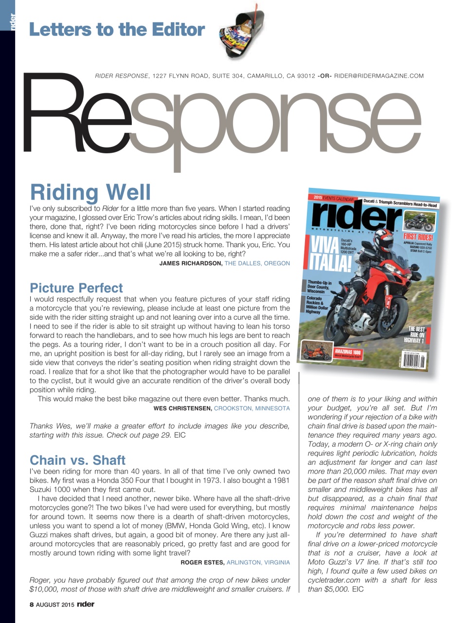 Rider Magazine Preview Pages