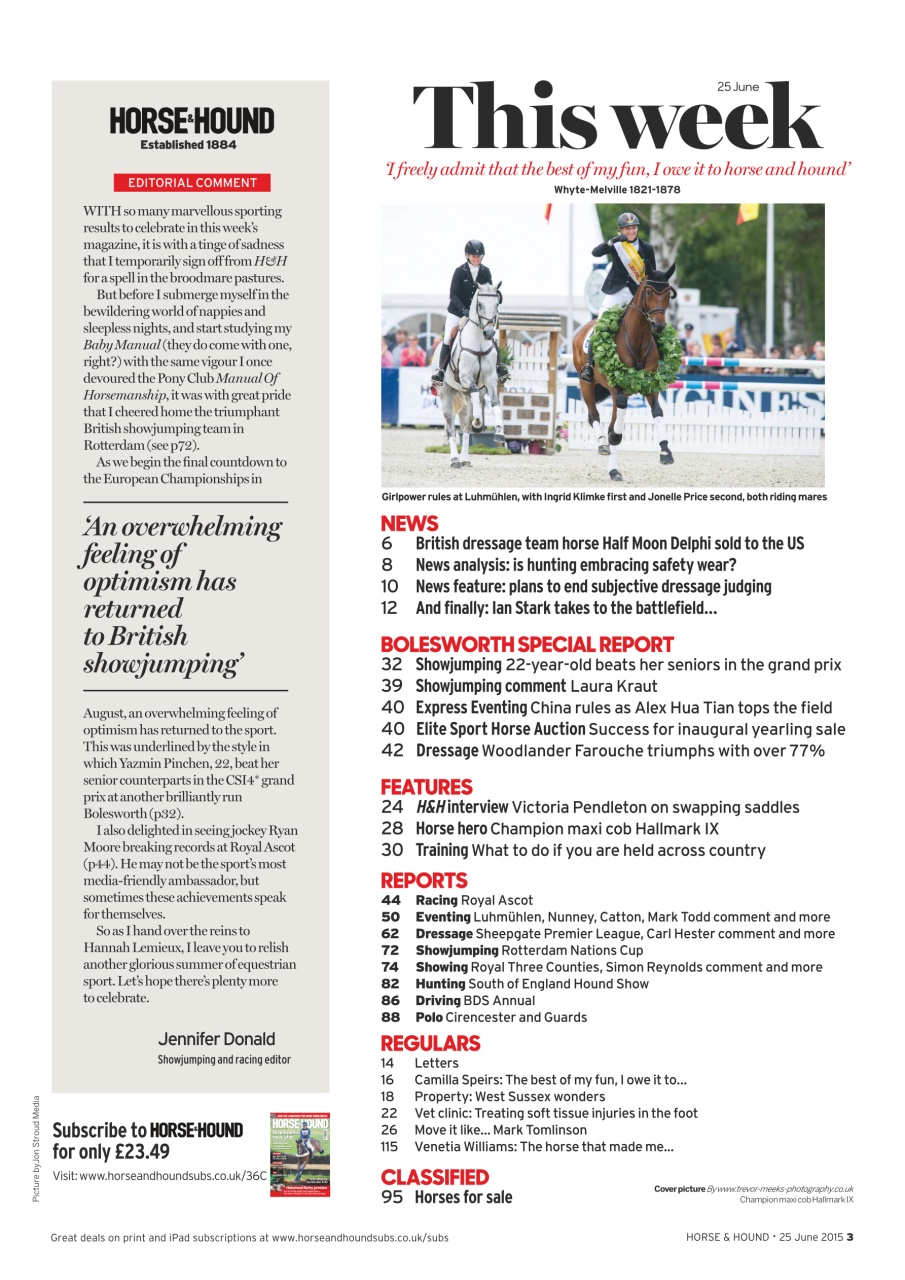 Horse & Hound Preview Pages