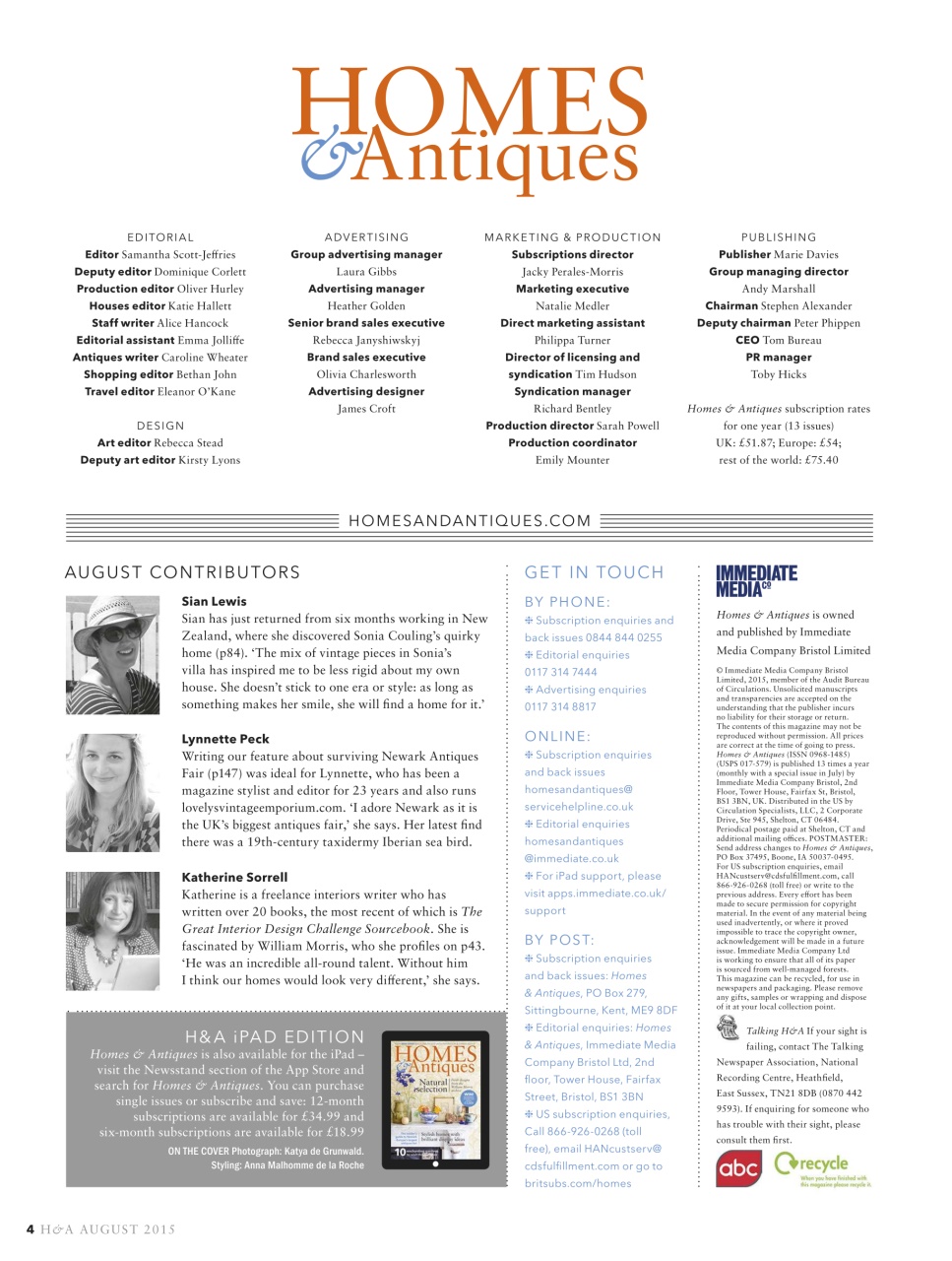 Homes & Antiques Magazine Preview Pages