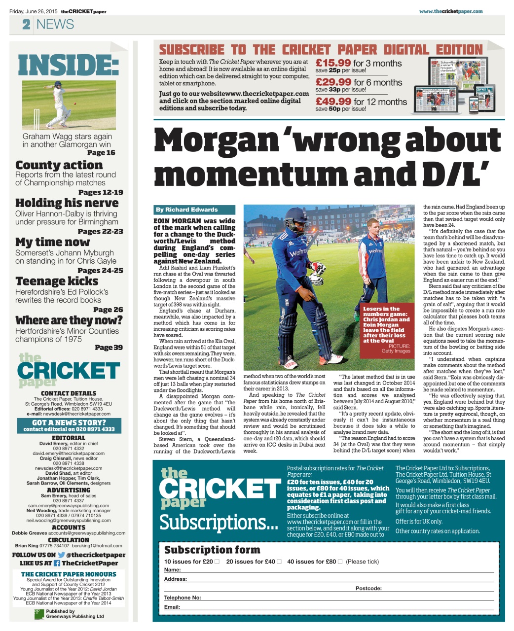 The Cricket Paper Preview Pages