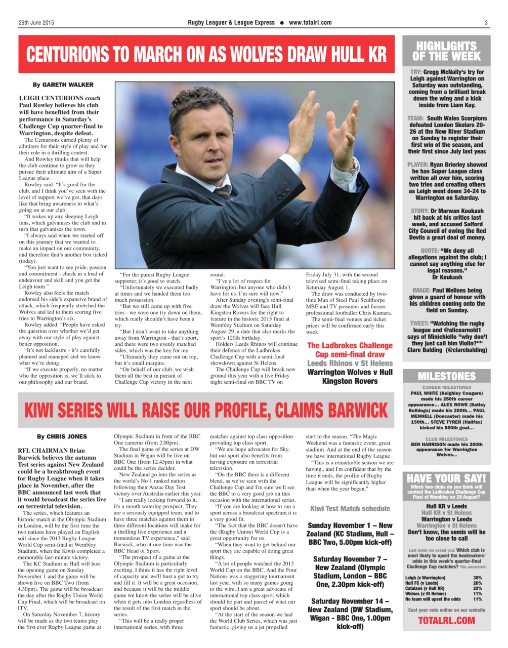 League Express Preview Pages