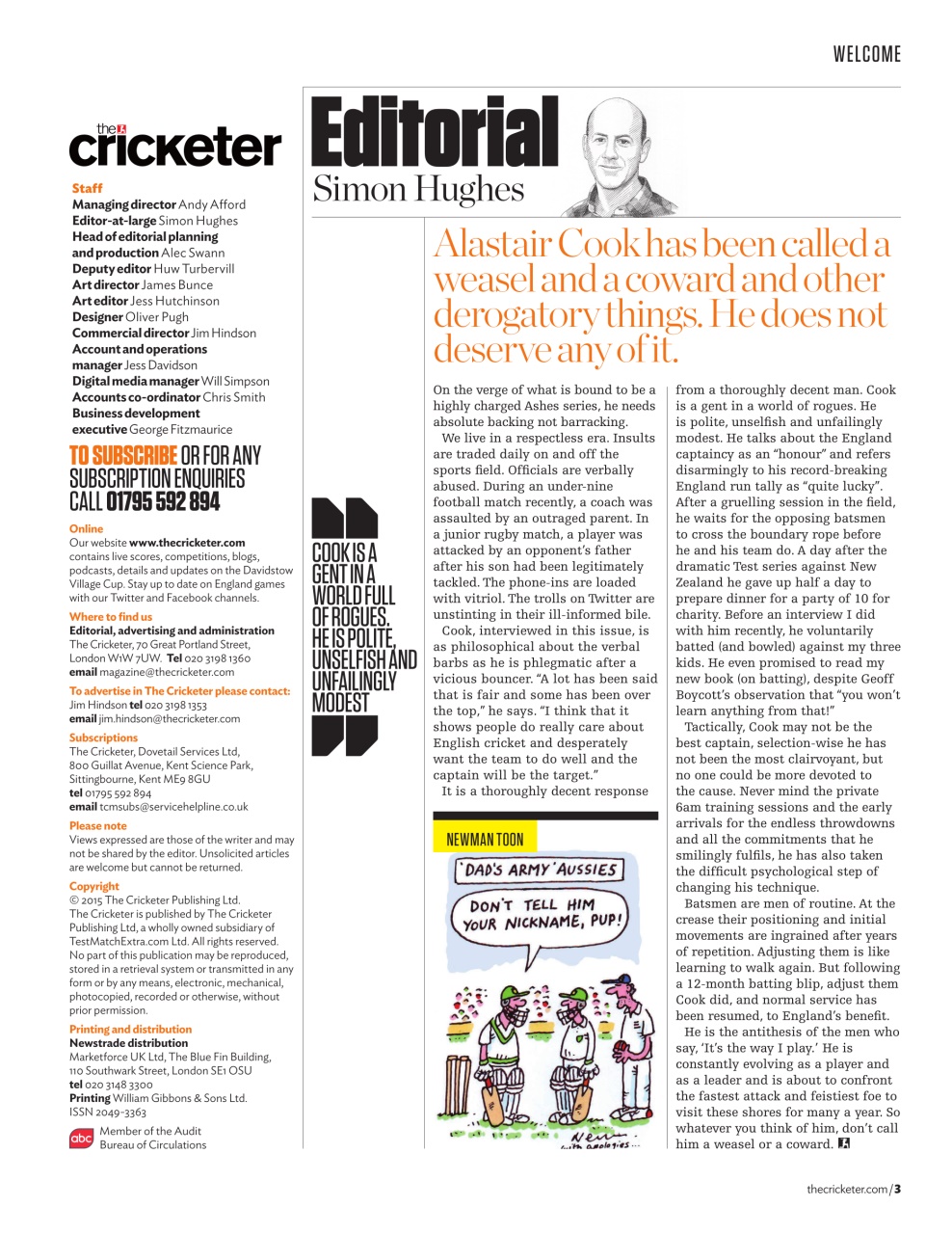 The Cricketer Magazine Preview Pages