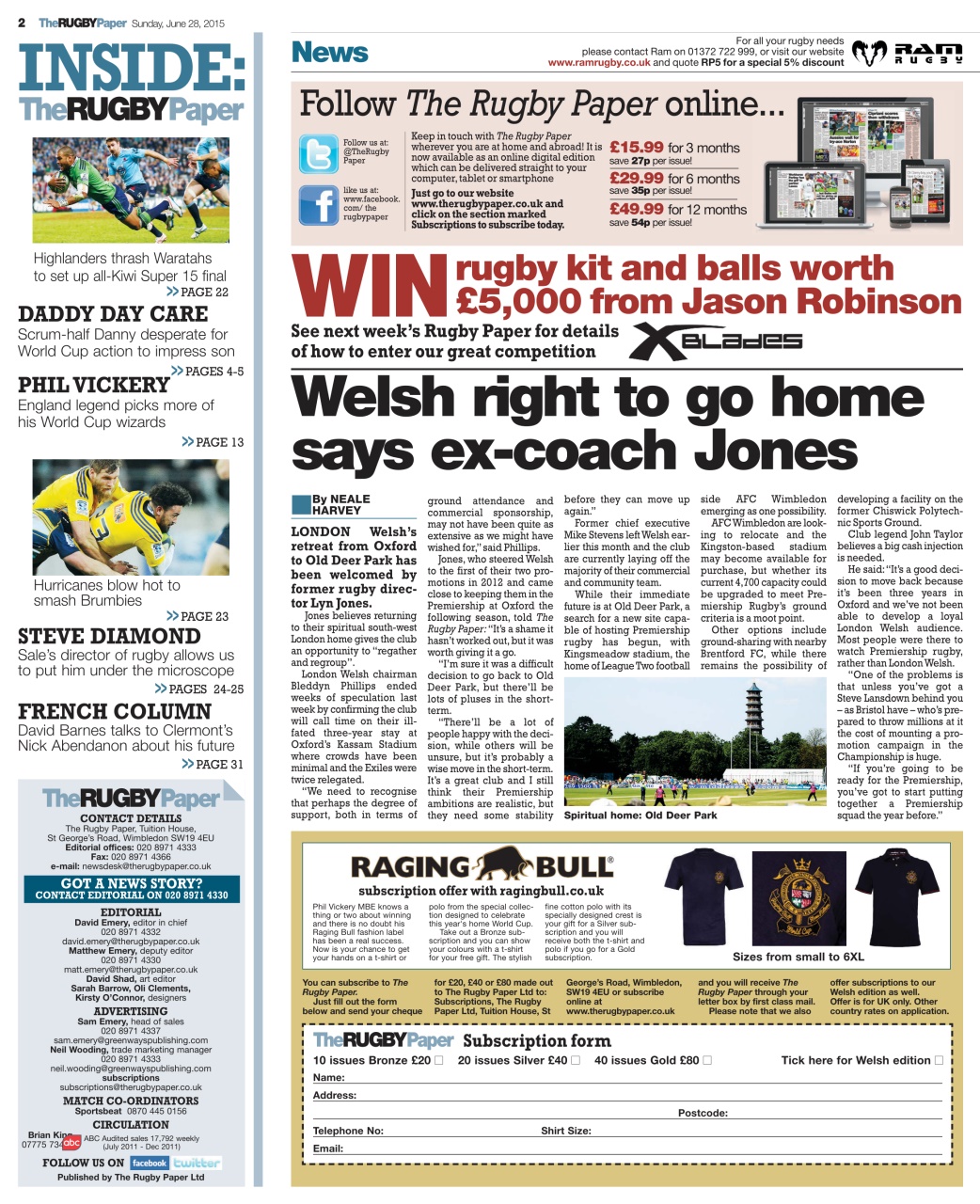 The Rugby Paper Preview Pages