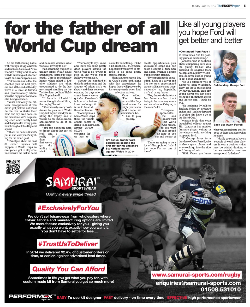The Rugby Paper Preview Pages