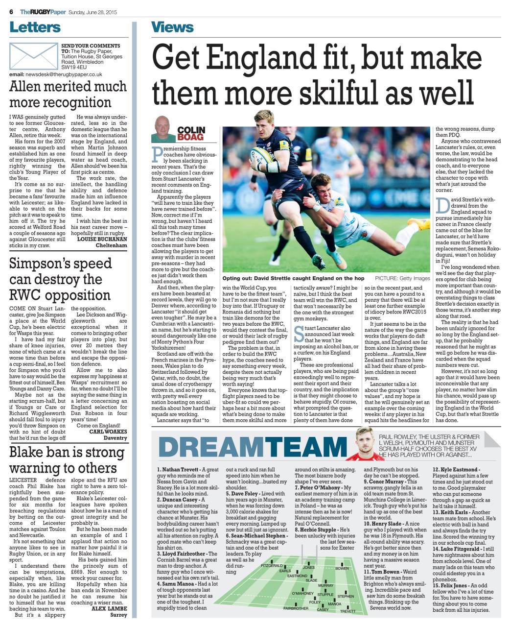 The Rugby Paper Preview Pages