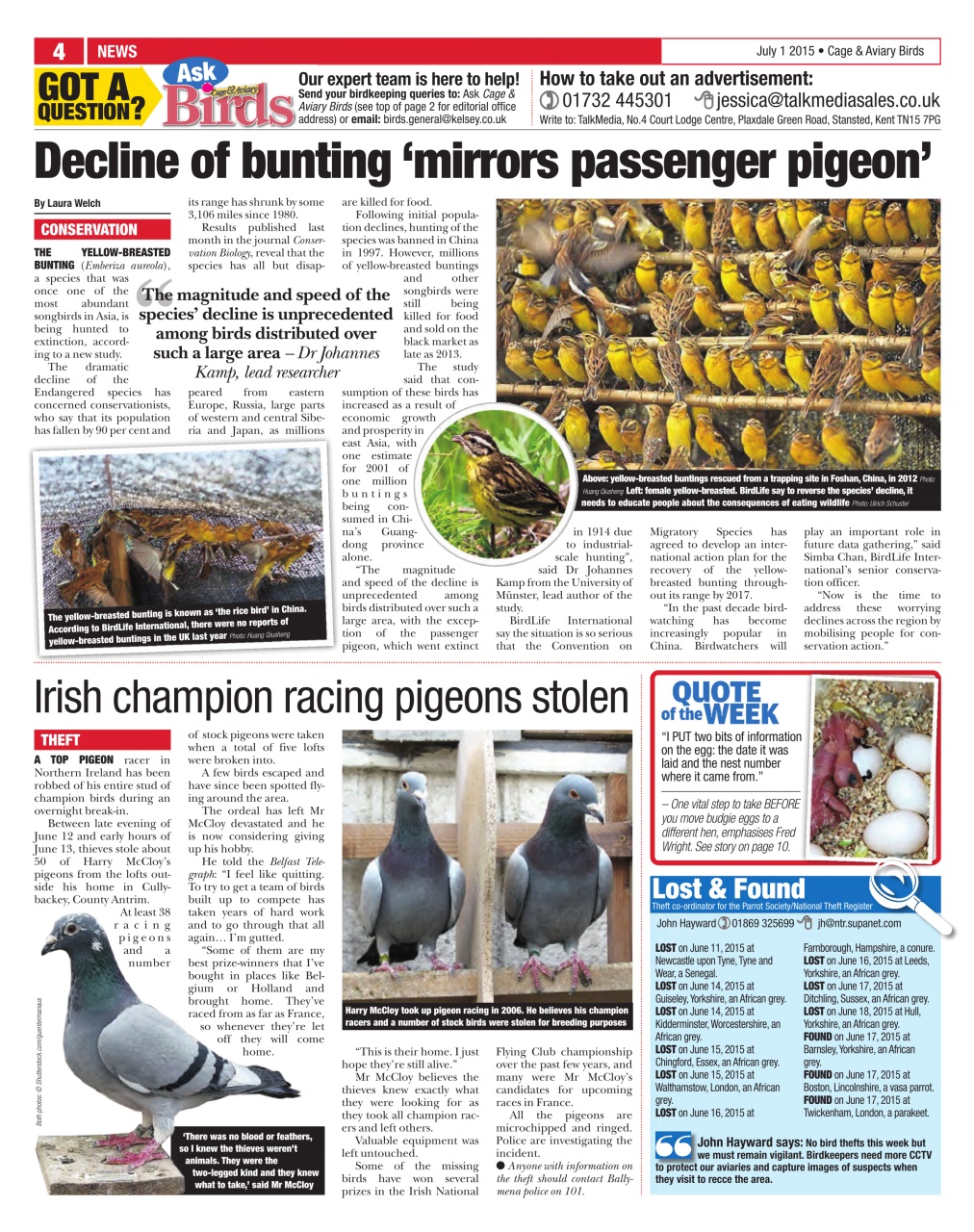 Cage & Aviary Birds Preview Pages