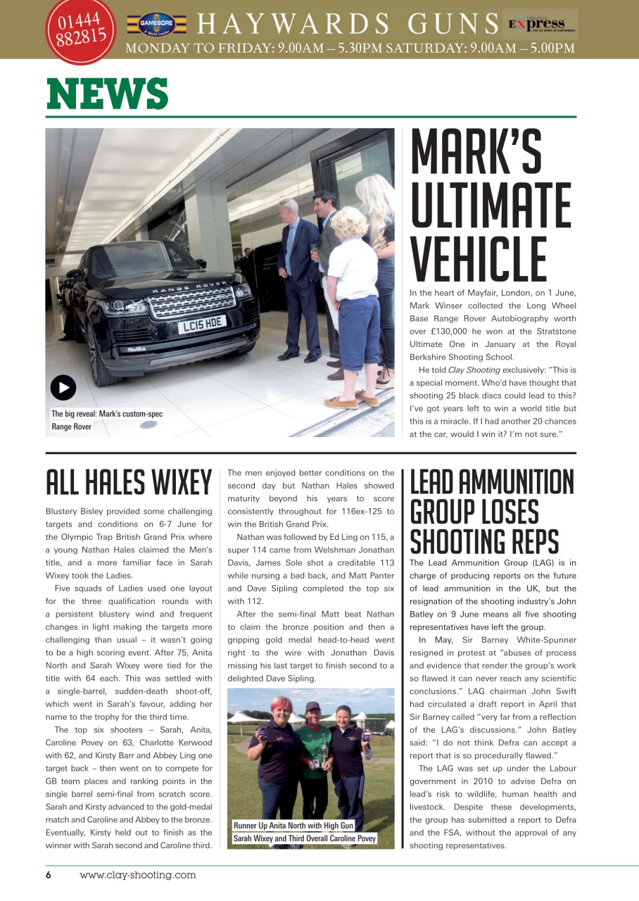 Clay Shooting Preview Pages