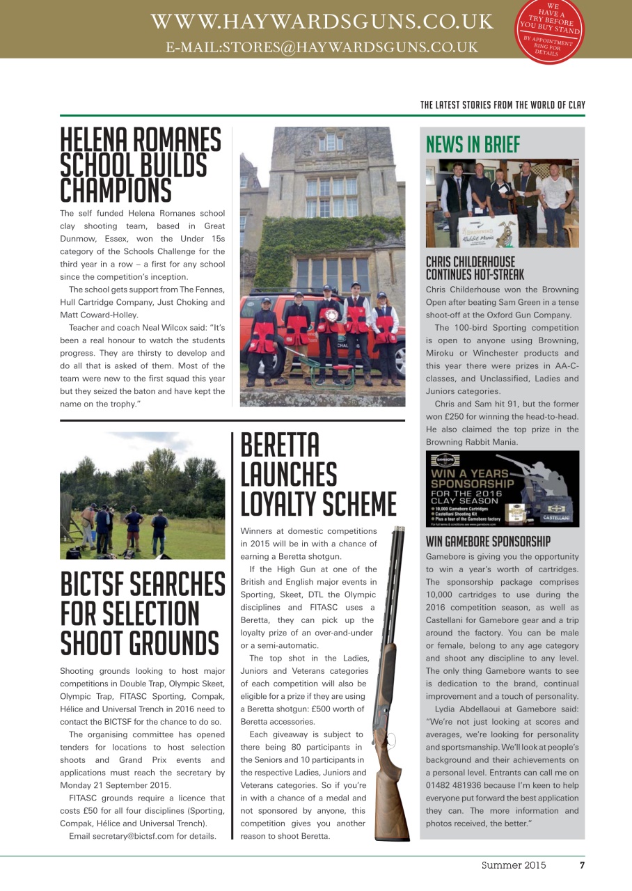 Clay Shooting Preview Pages