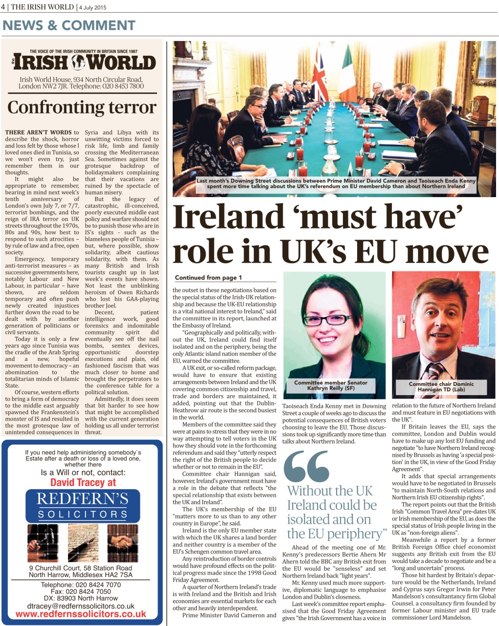 Irish World Preview Pages