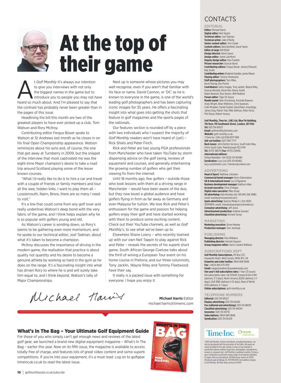 Golf Monthly Preview Pages