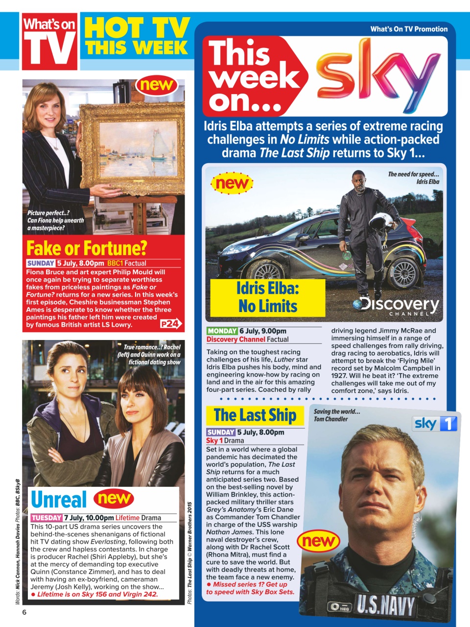 What's on TV Preview Pages