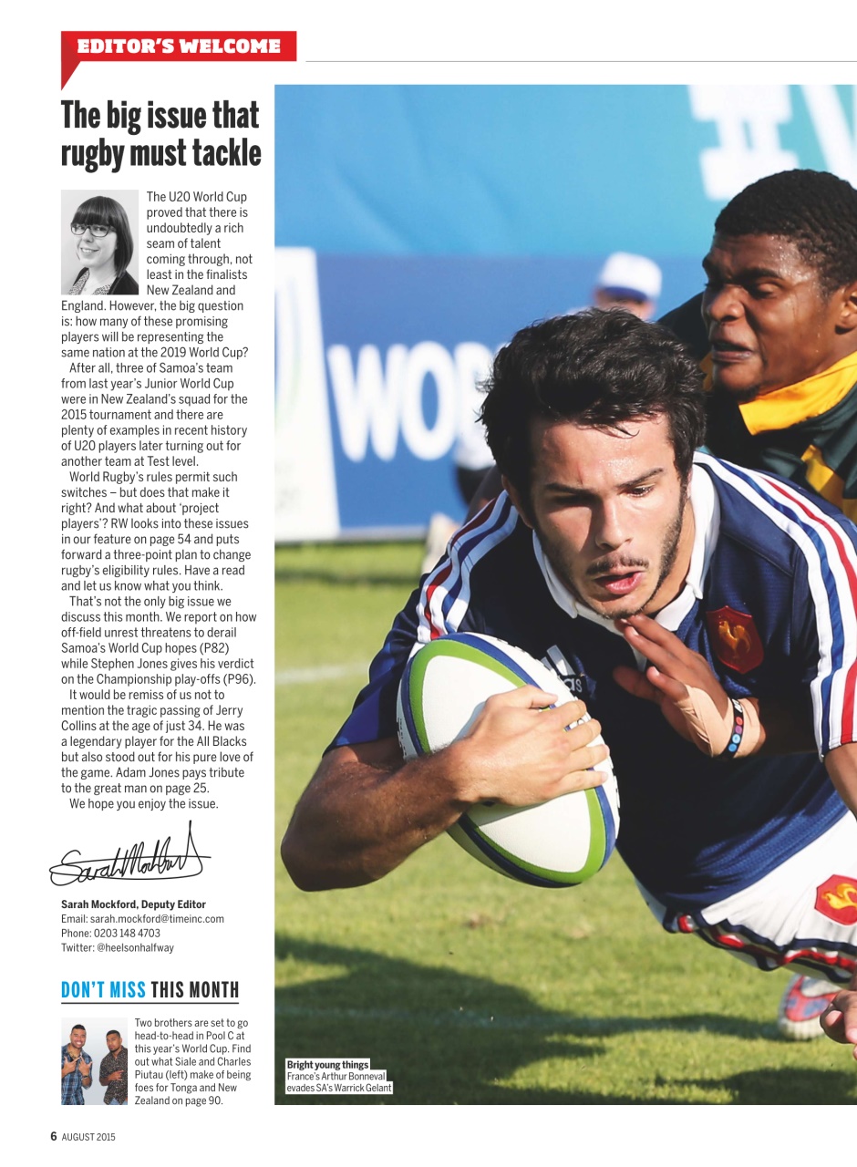 Rugby World Preview Pages