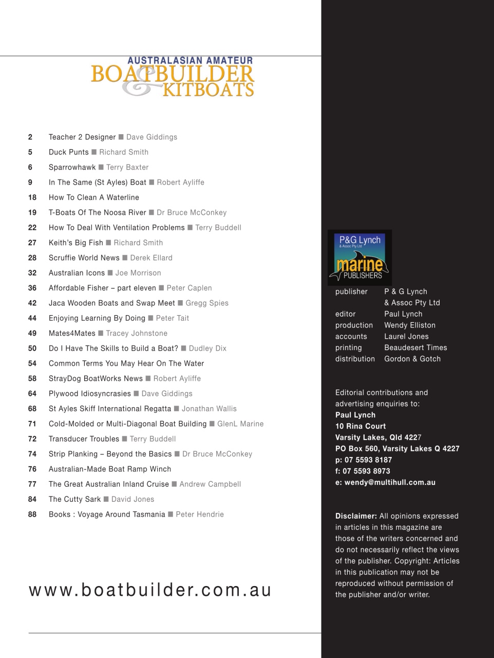 Australian Amateur Boat Builder Preview Pages