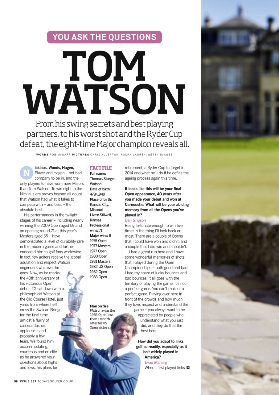 Today's Golfer Preview Pages