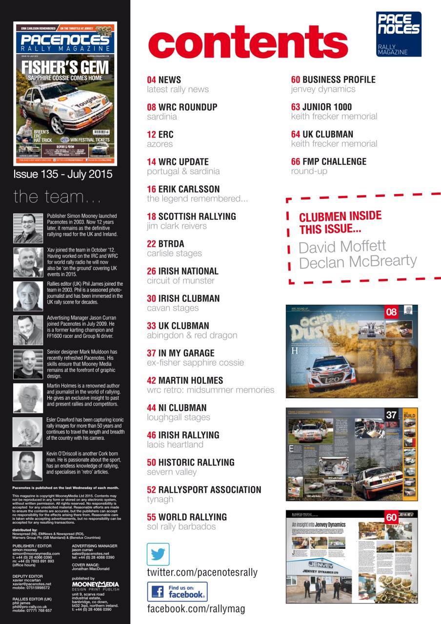 Pacenotes Rally magazine Preview Pages