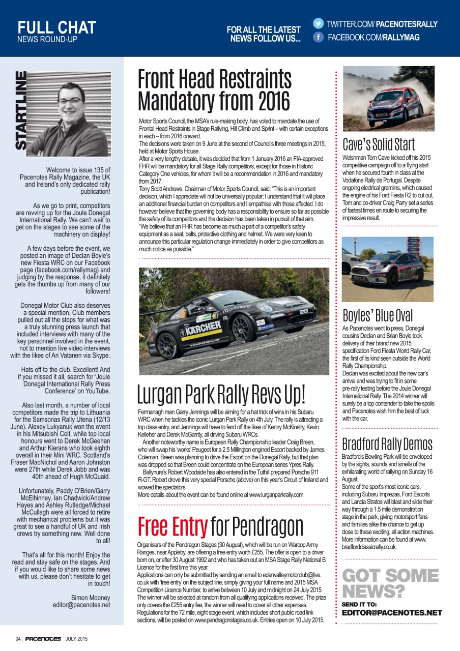 Pacenotes Rally magazine Preview Pages