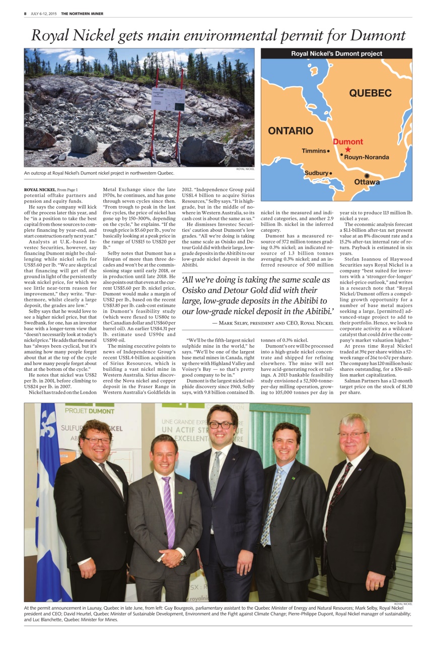 The Northern Miner Preview Pages