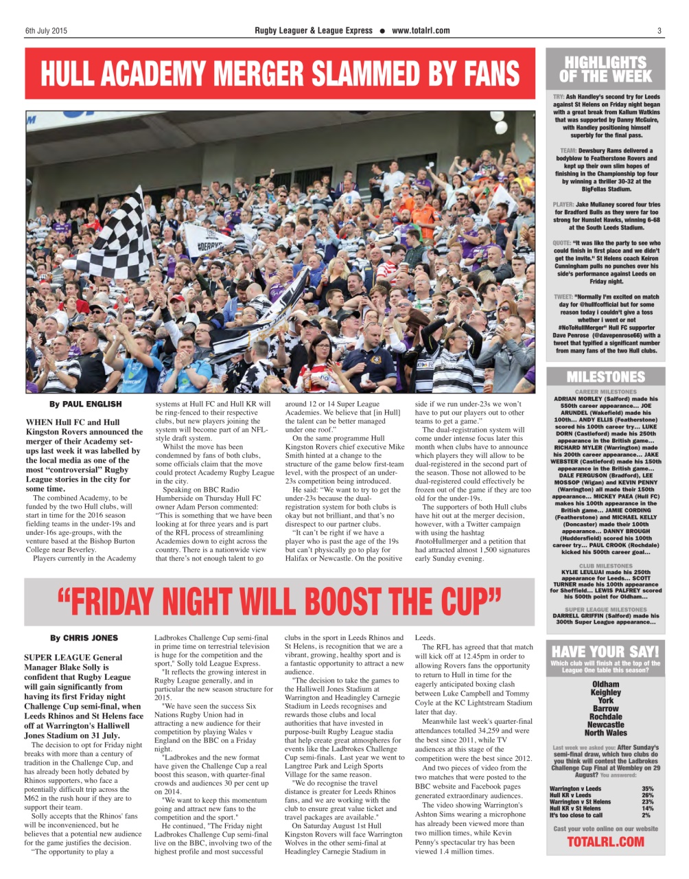 League Express Preview Pages