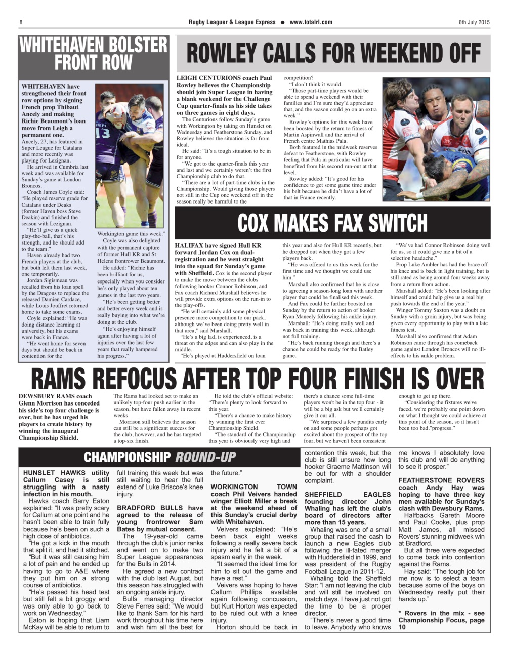 League Express Preview Pages