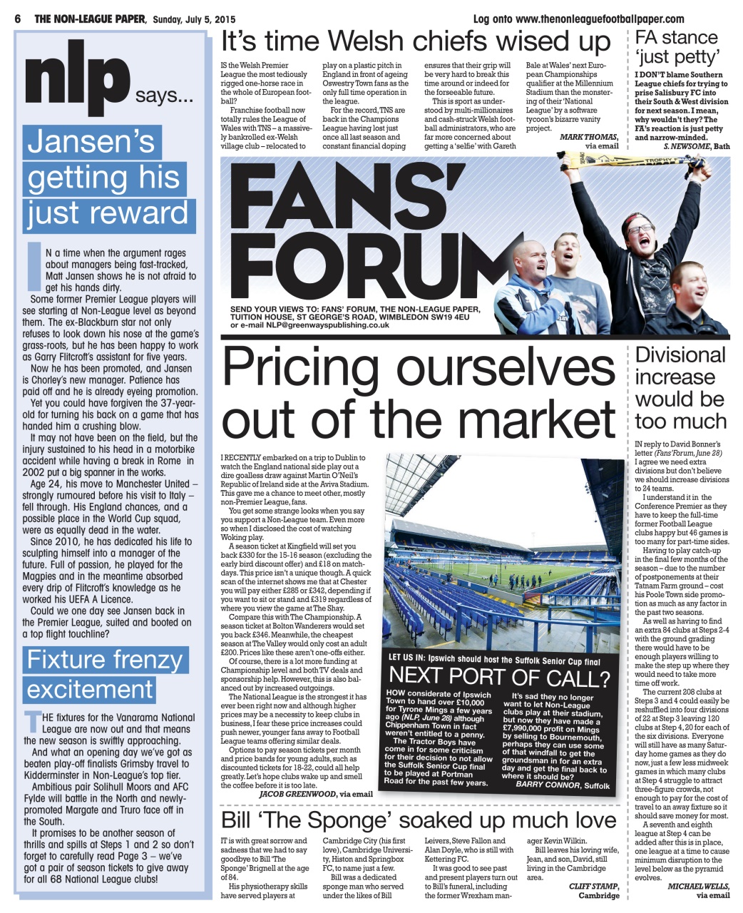 The Non-League Football Paper Preview Pages