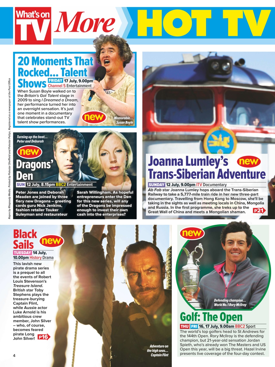 What's on TV Preview Pages