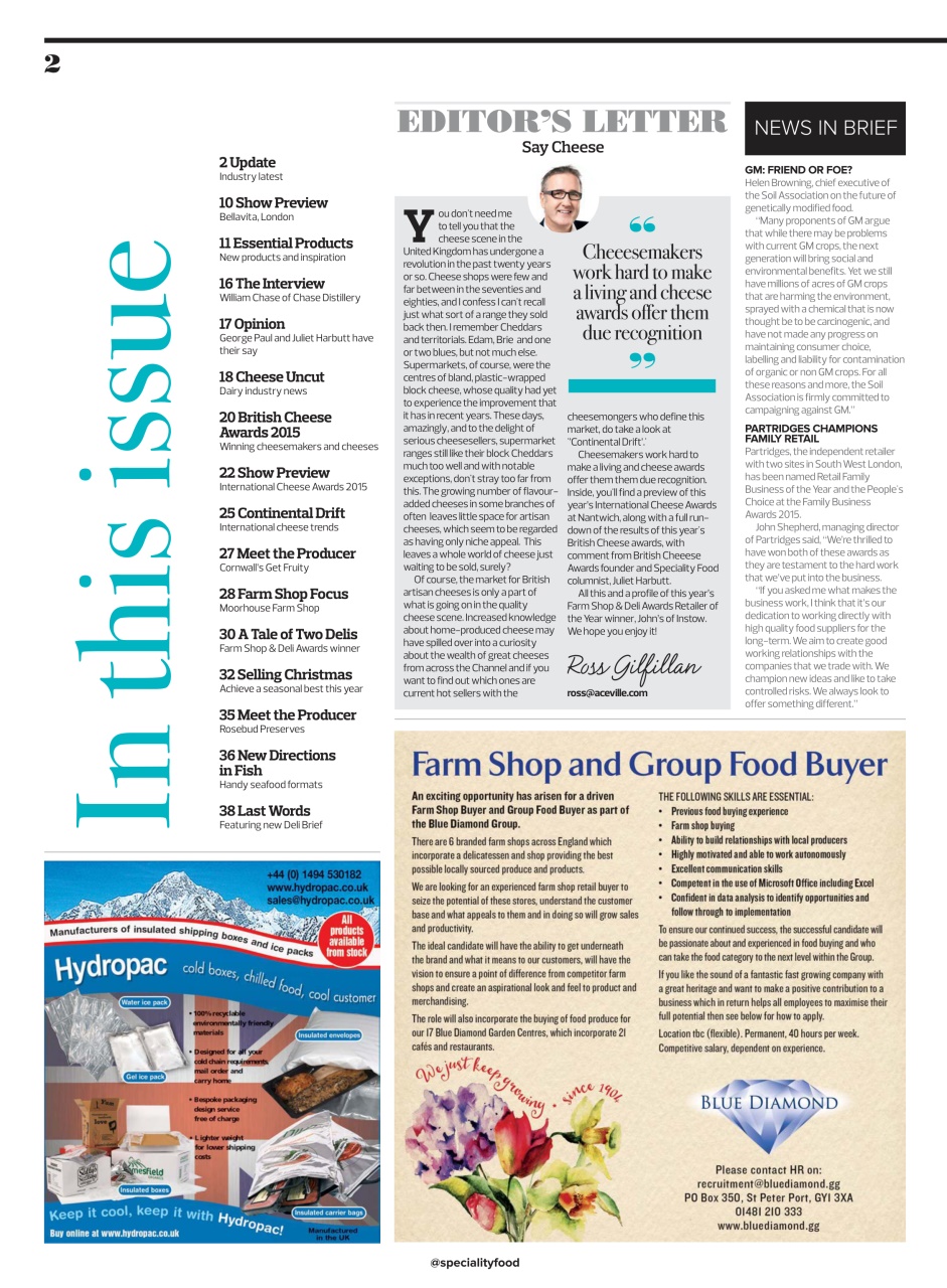 Speciality Food Preview Pages