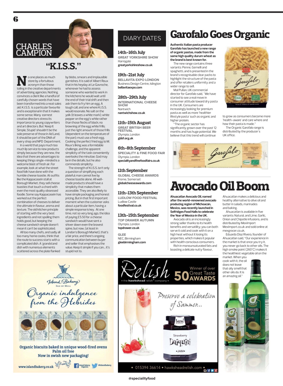 Speciality Food Preview Pages