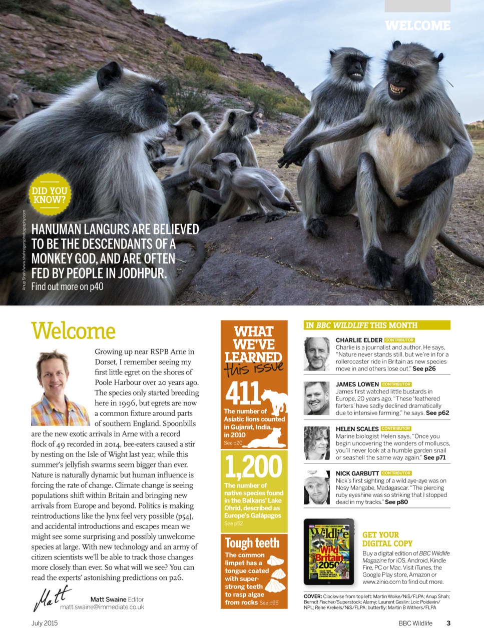 BBC Wildlife Magazine Preview Pages