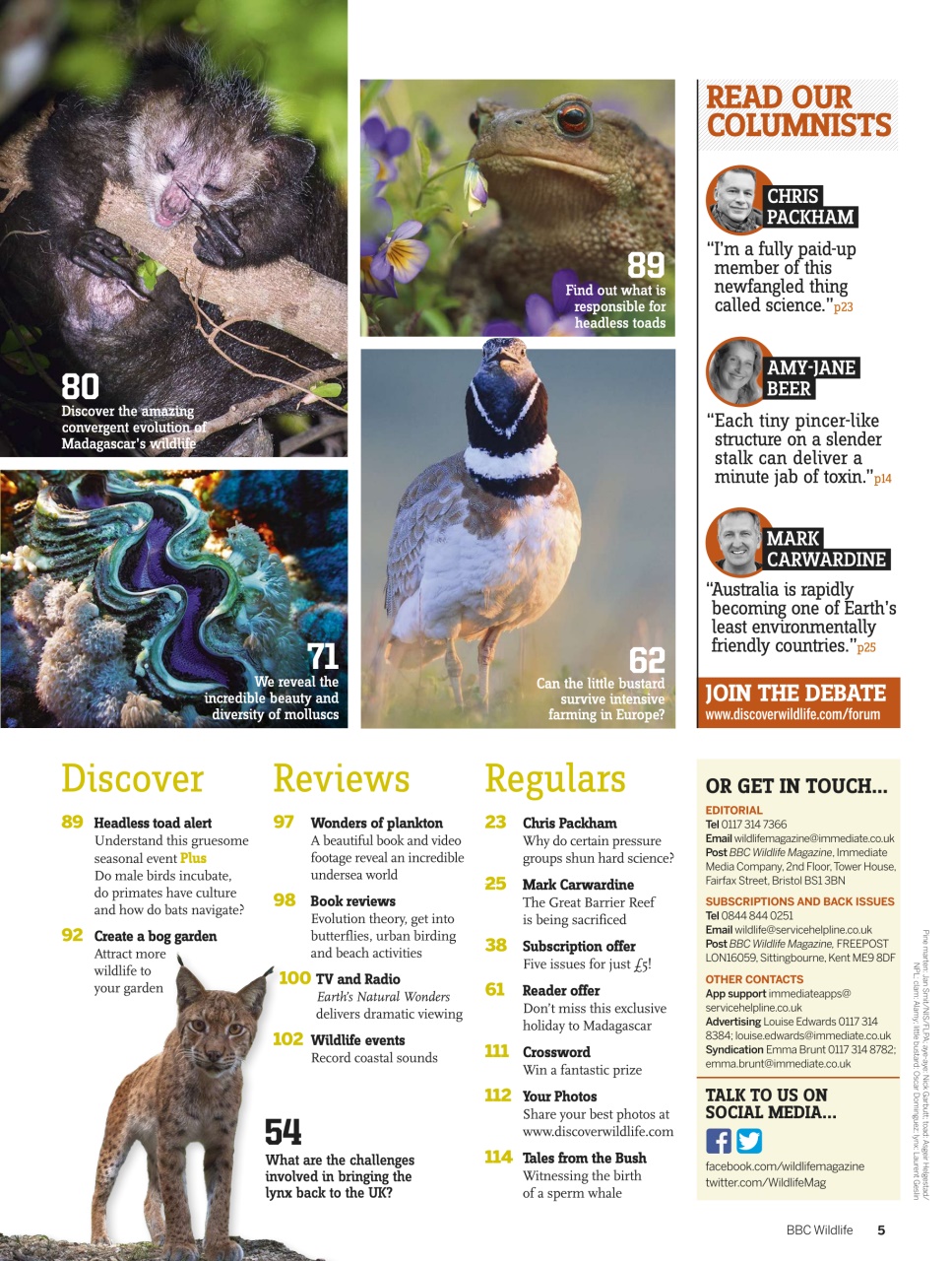 BBC Wildlife Magazine Preview Pages
