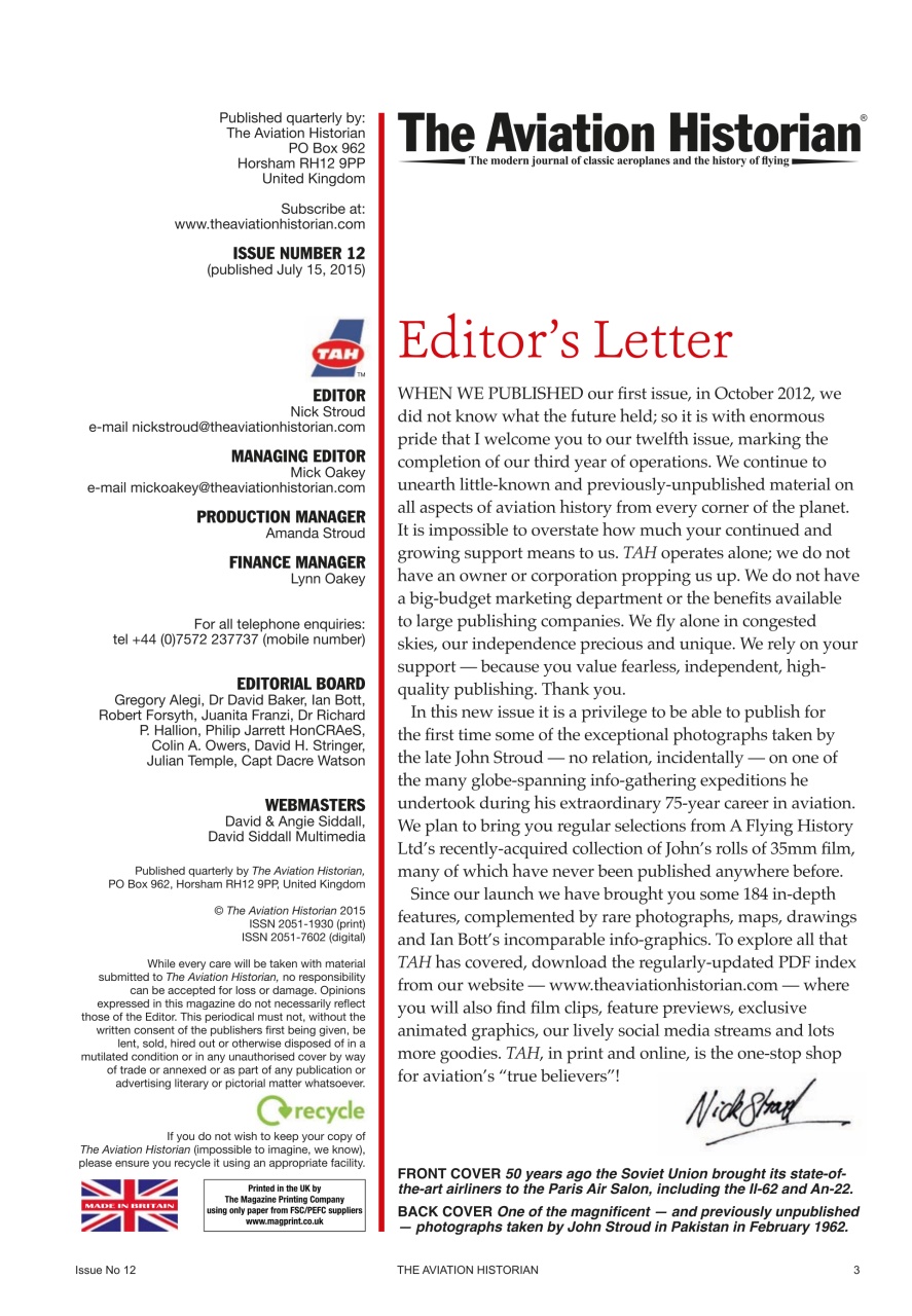 The Aviation Historian Magazine Preview Pages