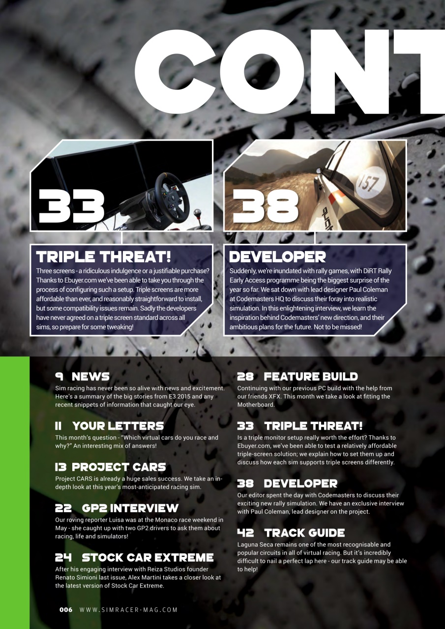 Sim Racer Preview Pages